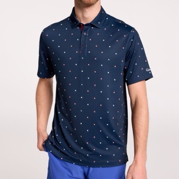 Walter Hagen Other - WALTER HAGEN P11 PRINT POLO MENS SAILING GEO NAVY UPF 50 NWT